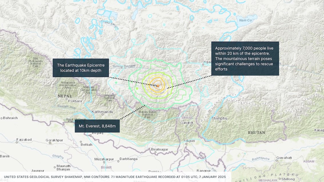 Tibet 7.1-Magnitude Earthquake ShakeMap